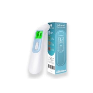 Quick, Non-Contact Infrared Thermometer with 4 Color LCD Display