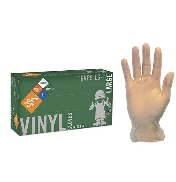 Safety Zone Powdered Clear Vinyl Gloves