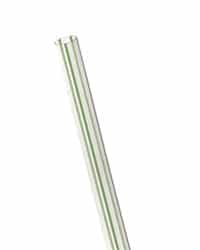 7.75" Green Stripe Clear Corn Straw