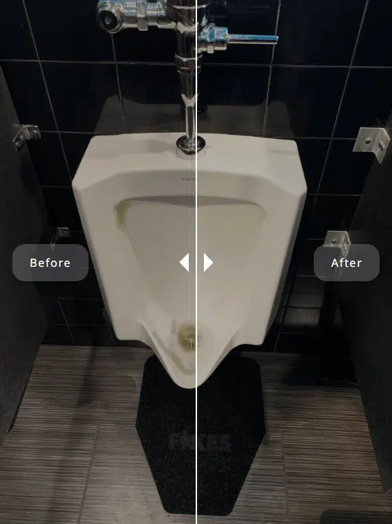 The Hidden Germ Zones: Why Restrooms Need More Than Basic Cleaning Before and after photo of a clean toilet